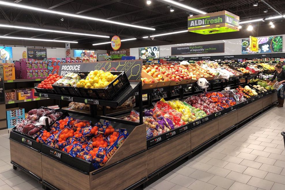 produce section at Aldi
