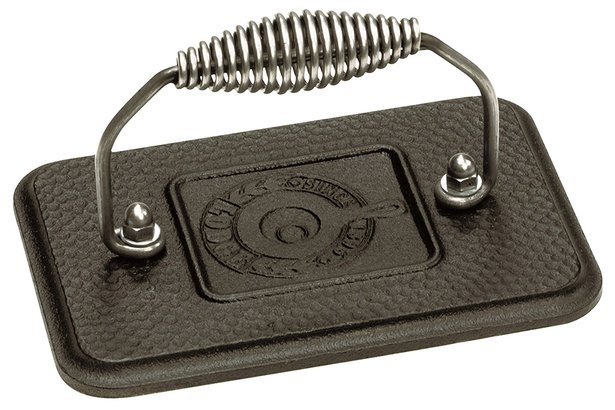 Cast Iron Grill Press Lodge LGP3 Rectangular Cast Iron Grill Press