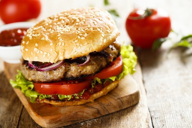 Sizzling Burgers with Sweet and Sour Sauce