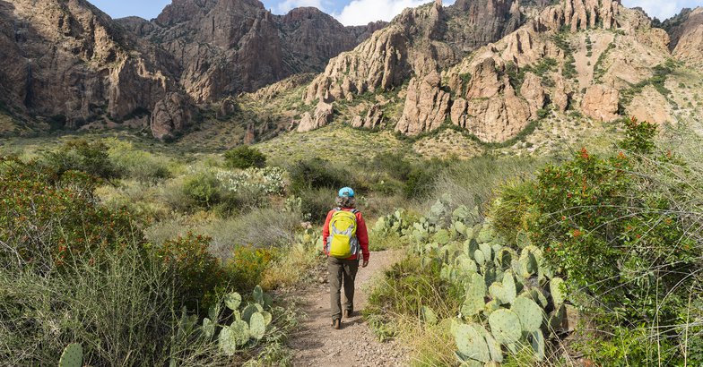 woman hiking in Big Bend National Park, Texas