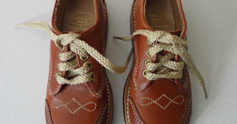 Vintage 60s' Brown Leather Boys' Oxfords