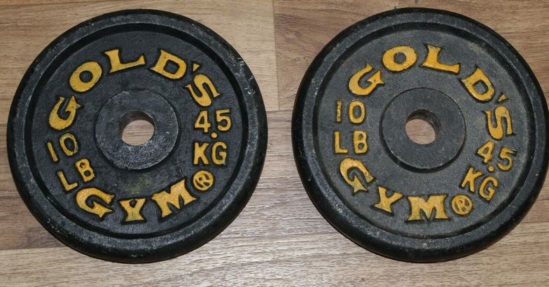 Vintage 60s Gold's Gym 10 lb. Barbell Plates