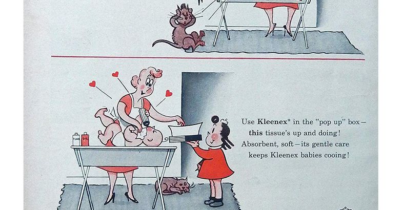 Kleenex Tissues 60's Vintage Print Ad