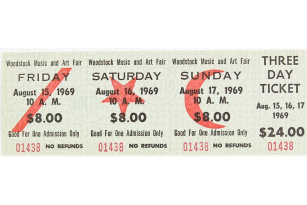 Unused Three-Day Woodstock Ticket
