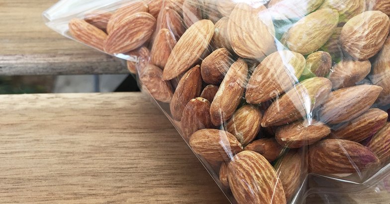 almonds in snack bag