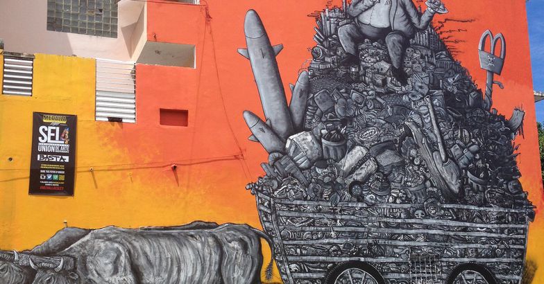 mural on wall in san juan