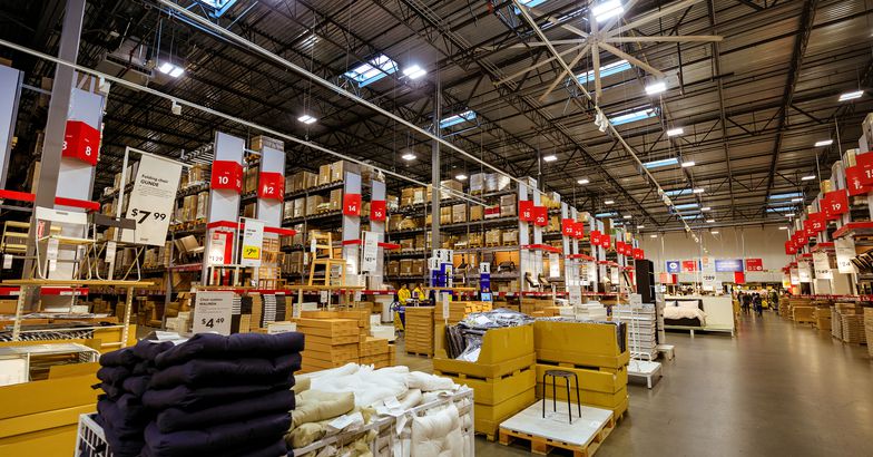 interior of large IKEA Portland Home Furnishings store