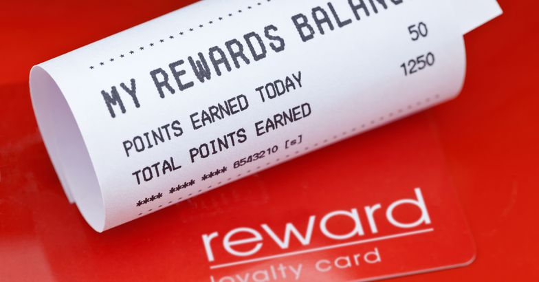 loyalty rewards card and balance receipt