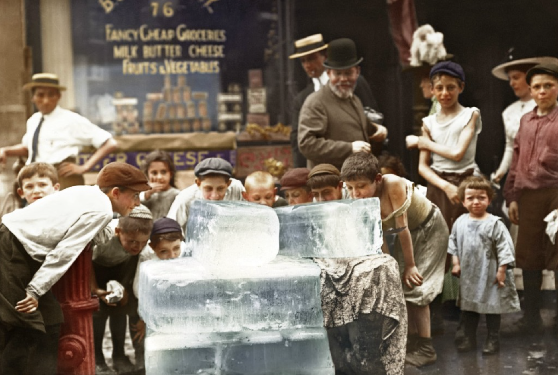 Blocks Of Ice During The 1912 Heat Wave in New York