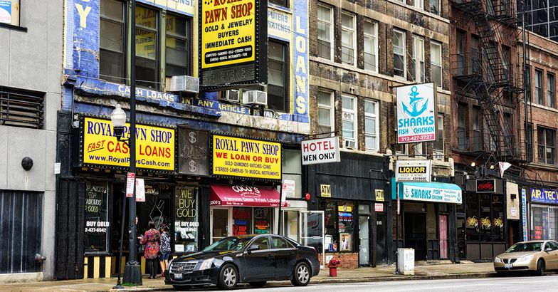 Royal Pawn Shop on South Clark Street in The Loop, downtown Chicago