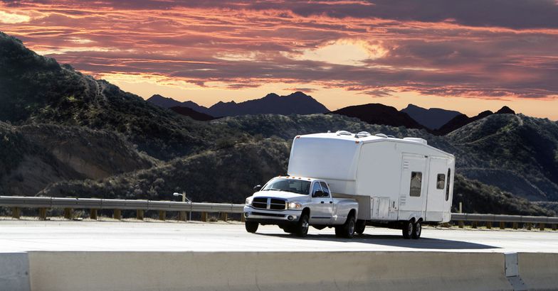 Truck towing a trailer