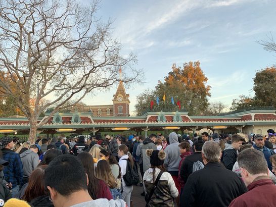 Waiting at the Entrance at Disneyland 2020