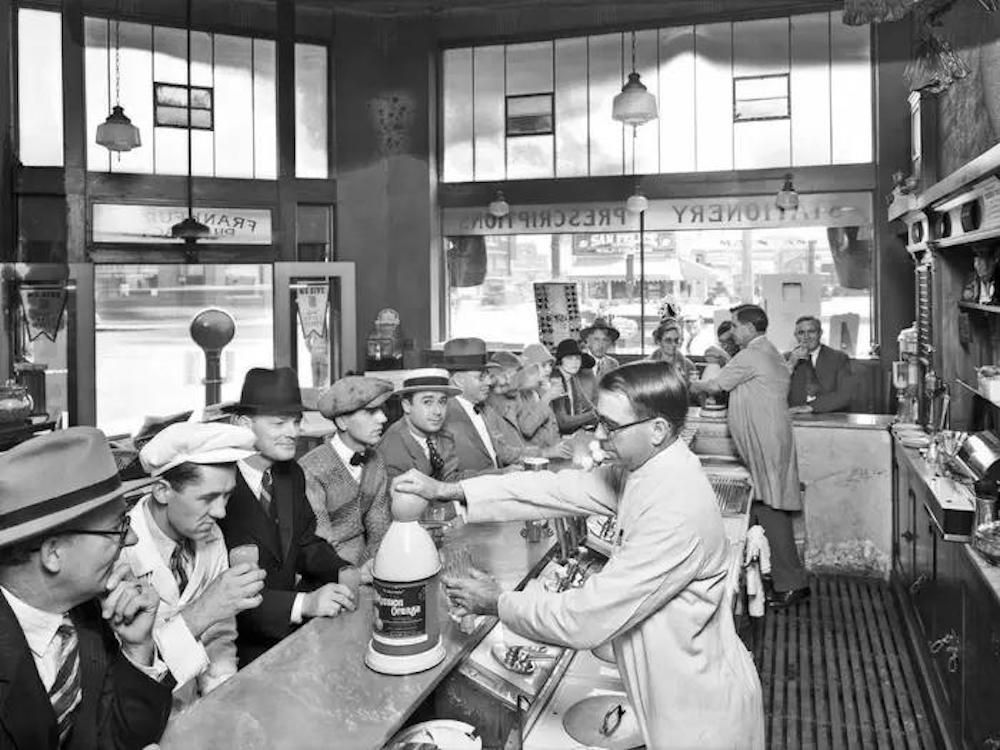 In the 1920s, drugstores weren't only places to pick up prescriptions — they were also soda and candy counters.
