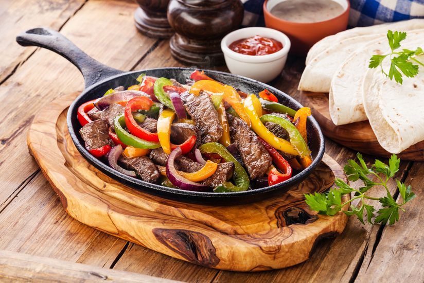 Beef Fajitas with bell peppers