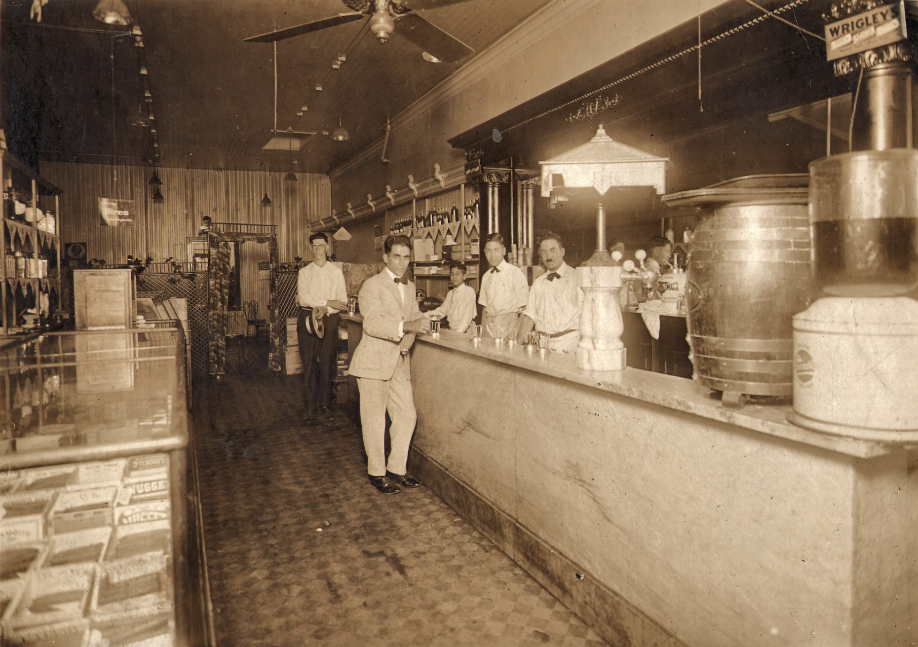 Drug store soda fountain, 1920's