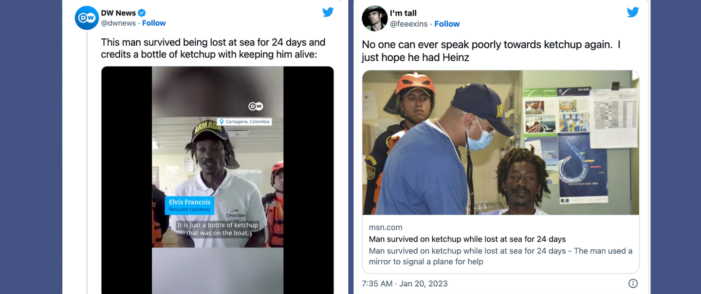 Man Lost at Sea Survives on Ketchup and Rainwater for 24 Days