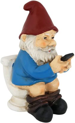 Sunnydaze Cody the Garden Gnome on the Throne