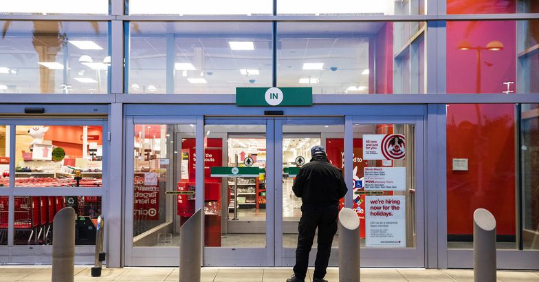 shopper at target entrance