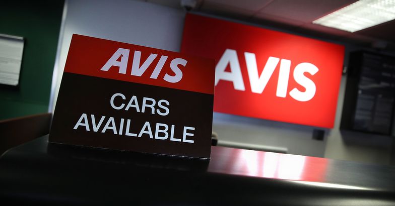 sign advertising available cars is displayed at an Avis rental car office on August 8, 2017 in San Francisco, California