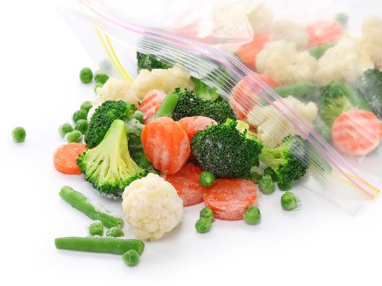 Vegetables in ziploc bag