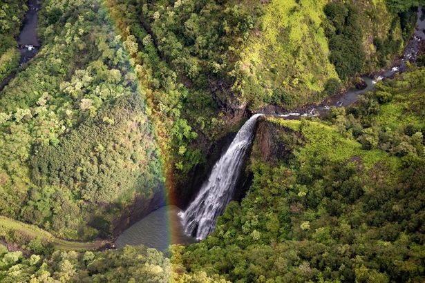 Rainbow Over Manawaiopuna Falls, Kauai, Hawaii