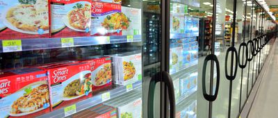 Refrigerators in supermarket