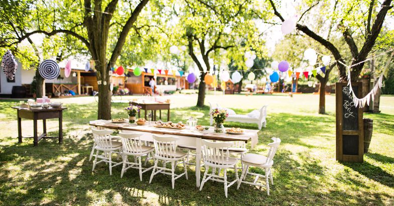 Table set for a garden party or celebration outside