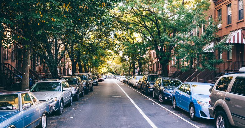 Cars parked on Brooklyn street