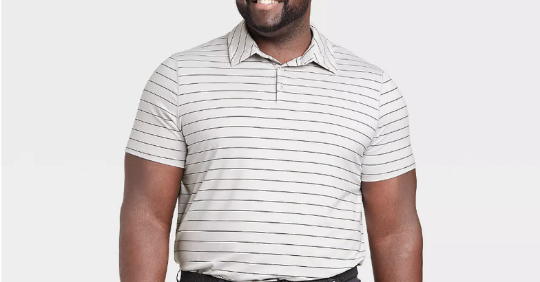 All in Motion Men's Striped Golf Polo Shirt