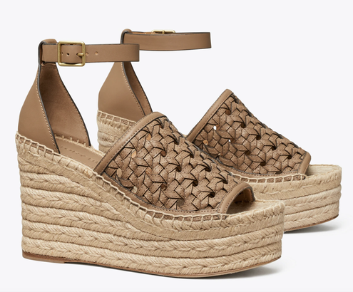 Tory Burch Basket Weave Espadrille Wedge