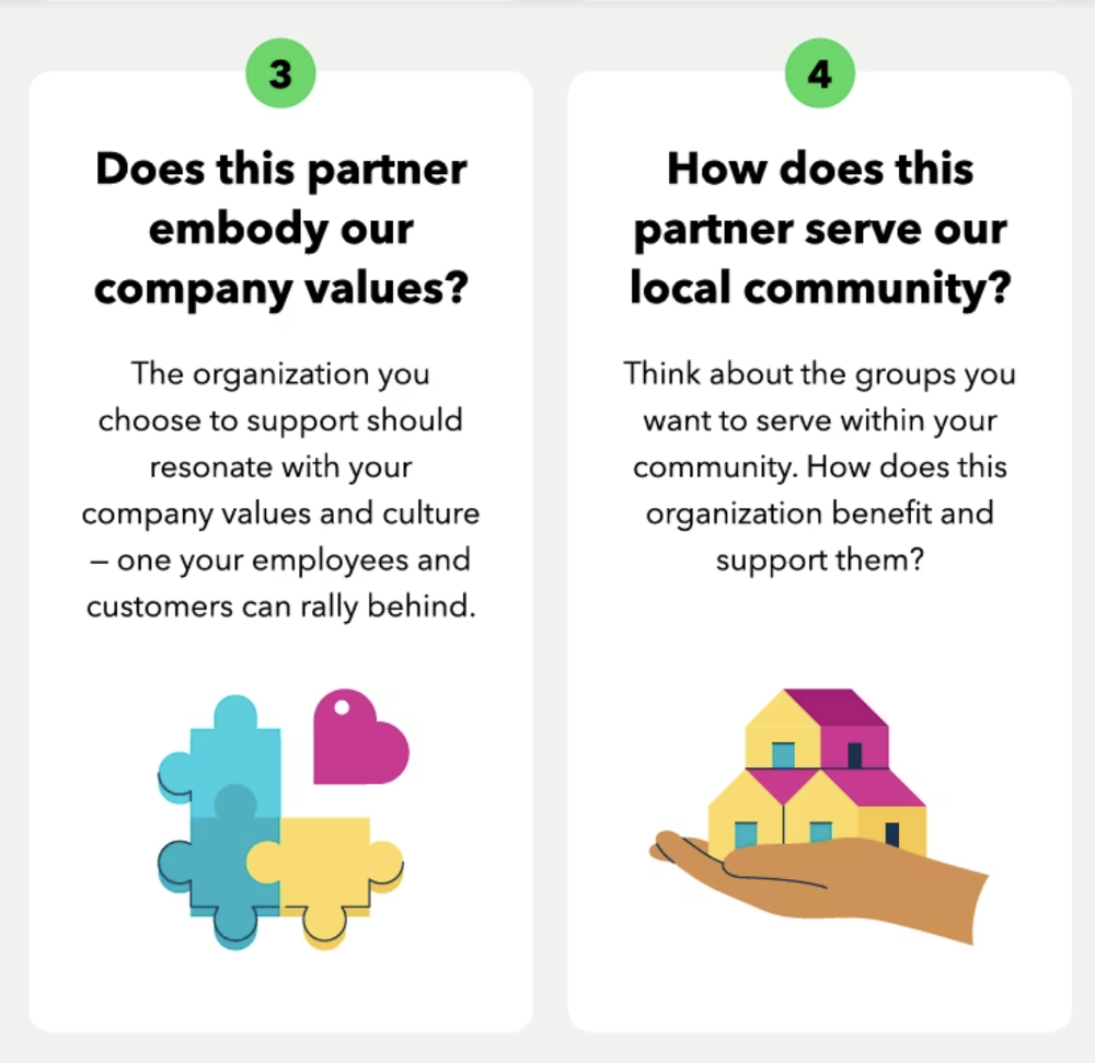 Charity partner steps