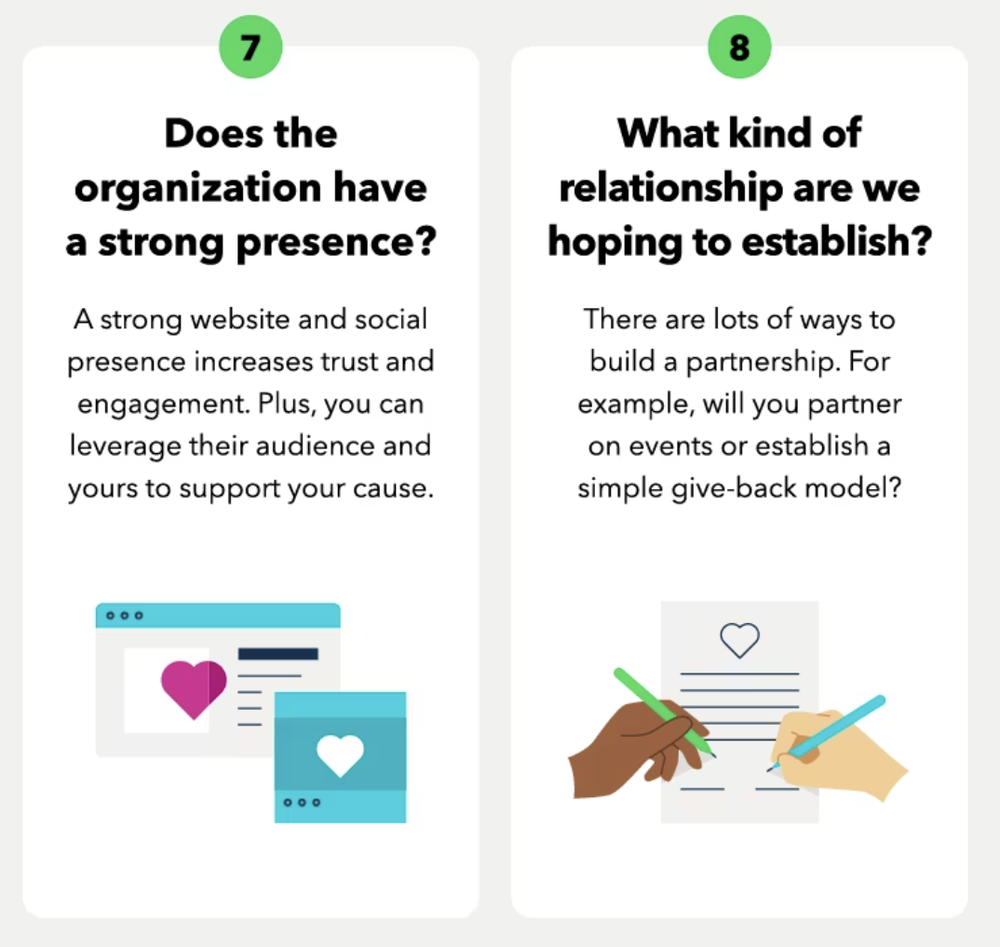 Charity partner steps