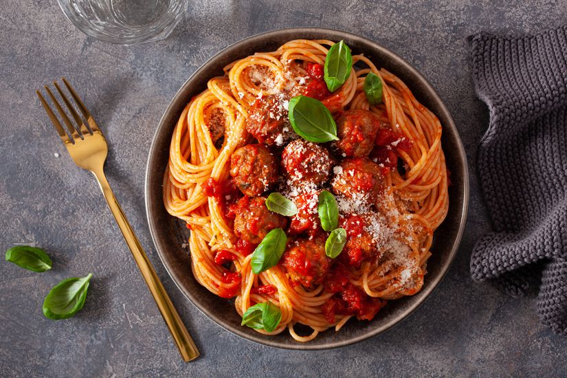 Spaghetti and meatballs