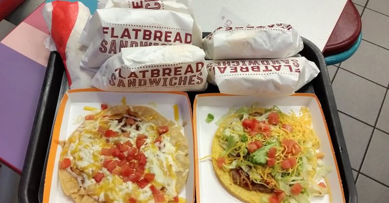 Mexican pizza and tostada from Taco Bell