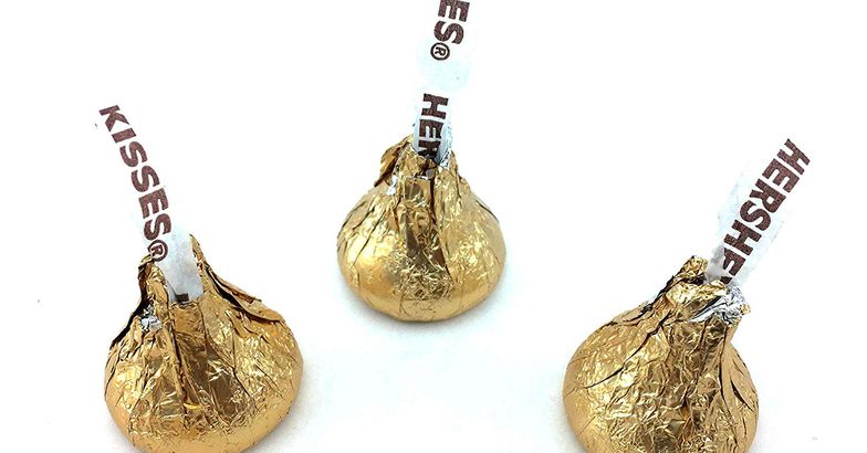 Gold Hershey kisses