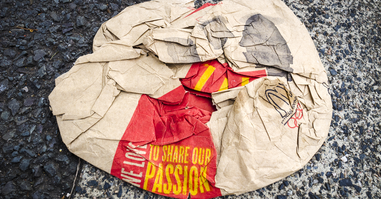 McDonald's trash on the street