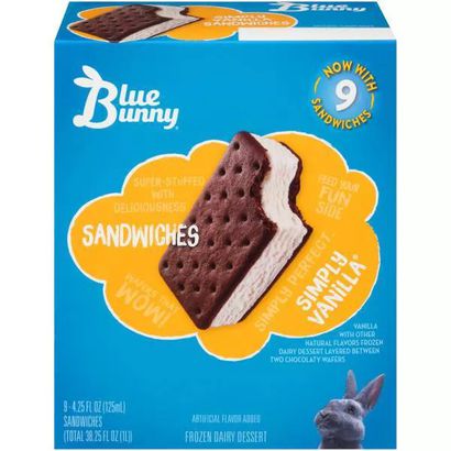 Blue Bunny Simply Vanilla Ice Cream Sandwiches