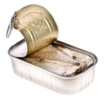 Opened can of sardines