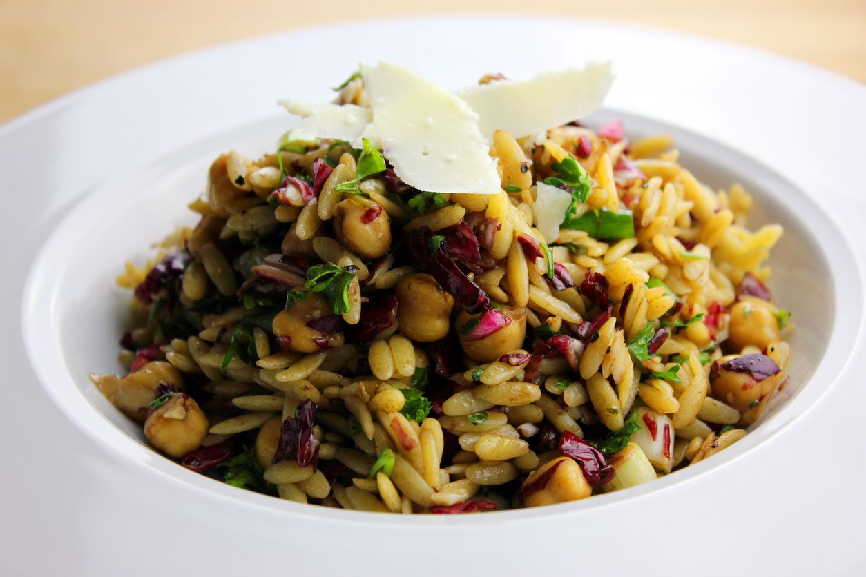 1. Chickpea orzo salad