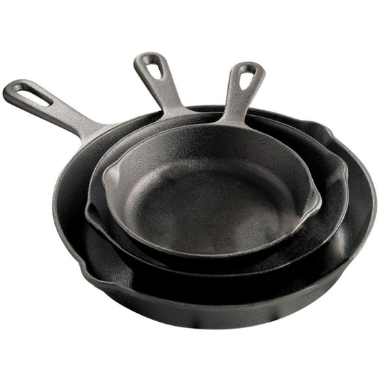 Cooks 3-Piece Cast Iron Fry Pan Set