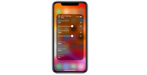 iPhone hearing aid settings