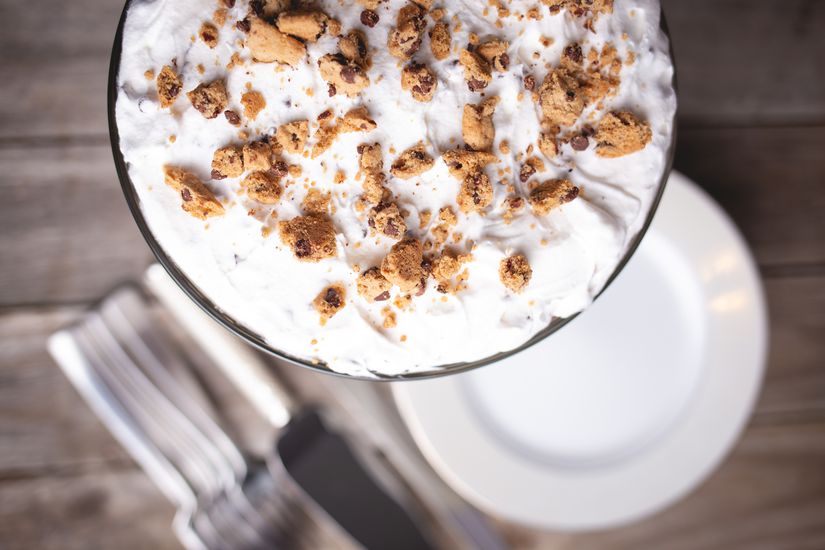 Delicious cookie dough trifle