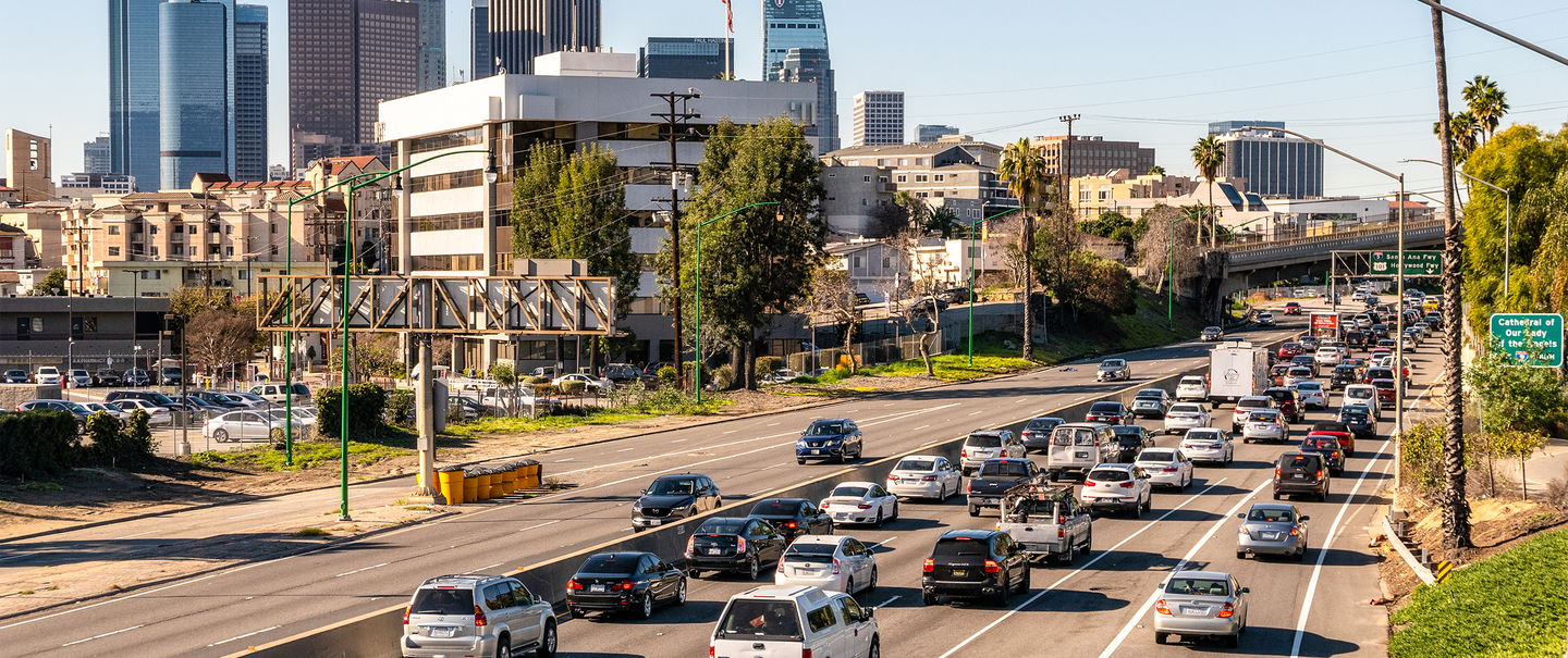 Morning commuter traffic in Los Angeles