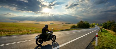 motorcycle on scenic road