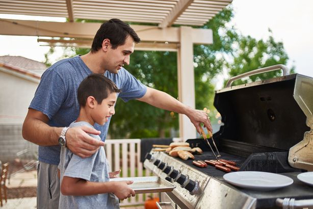 father son barbecue