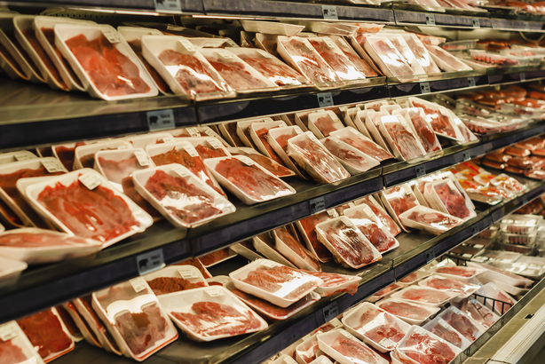 Meat Section in Grocery Store