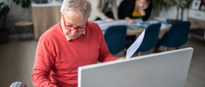 Businessman working on new project in architecture office
