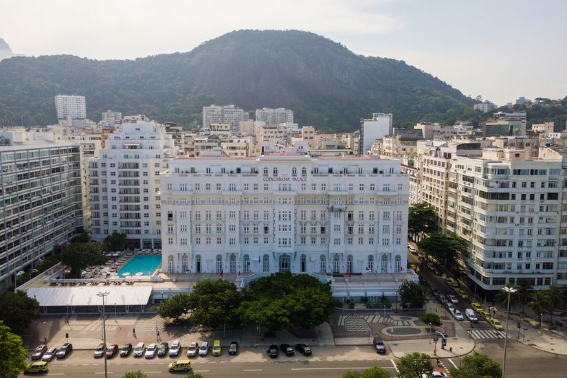 Aerial View of Copacabana Palace the Famous Hotel of Rio de Janeiro