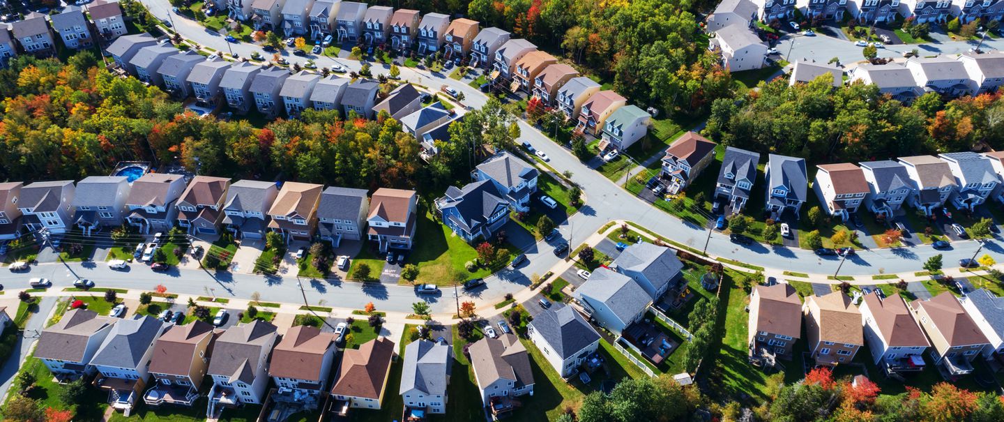 Aerial View of Suburban Landscape