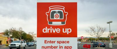 Red drive up deliver sign for Target